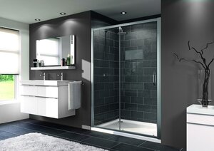 Изображение товара Душевая дверь Huppe 21H11E1200927000, 120 см, раздвижная, стекло прозрачное, профиль блестящее серебро