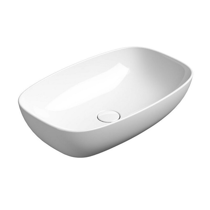Изображение товара Раковина GSI Nubes 9783PVC11 60х38 см овальная с донным клапаном белая глянцевая
