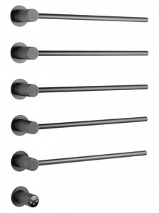 Изображение товара Полотенцесушитель электрический Wonzon & Woghand Munchen WW-A355-GM, ширина 50 см, высота 70 см, диммер слева, темный графит