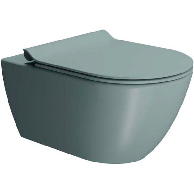 Изображение товара Подвесной безободковый унитаз GSI Pura 881515 со смывом торнадо Ghiaccio Matte