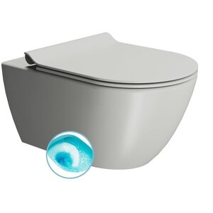 Изображение товара Подвесной унитаз GSI Pura 8815FR217, безободковый, смыв Торнадо, с креплением, cenere matte