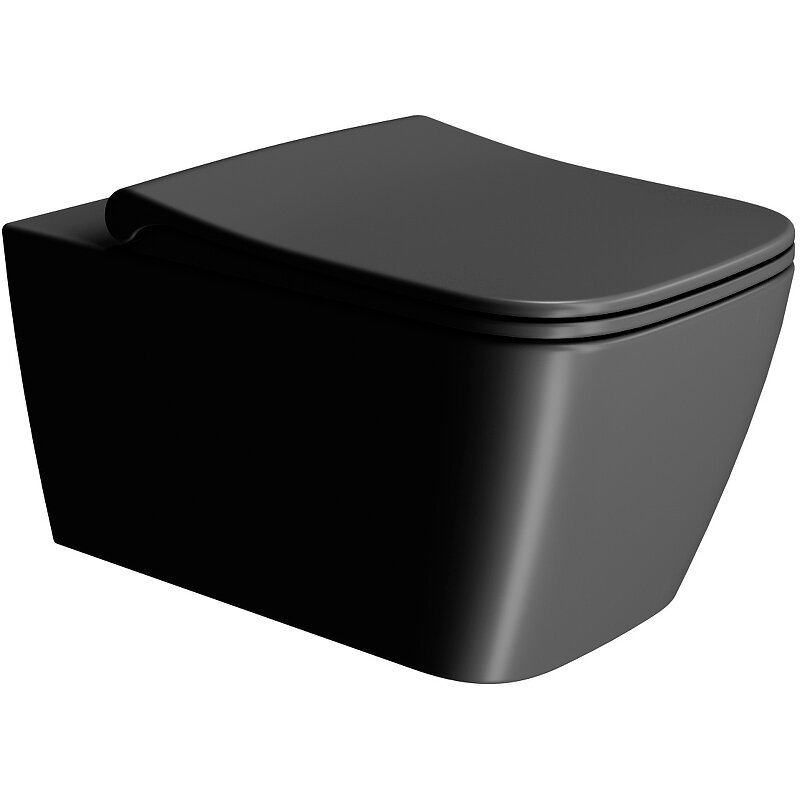 Изображение товара Подвесной унитаз GSI Nubes 961526, безободковый, черный матовый