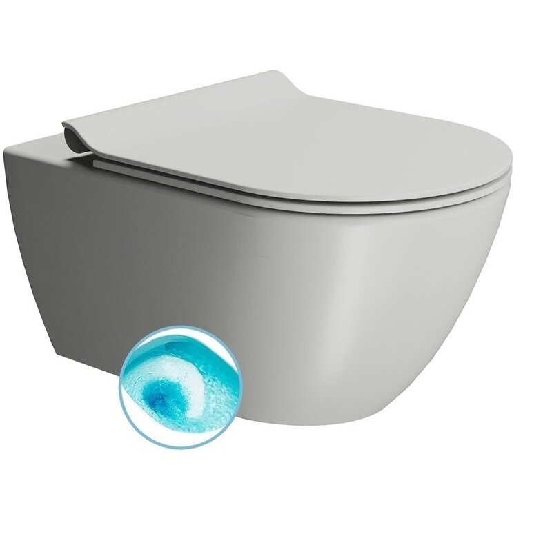 Изображение товара Подвесной унитаз GSI Pura 881517, безободковый, смыв торнадо, cenere matte