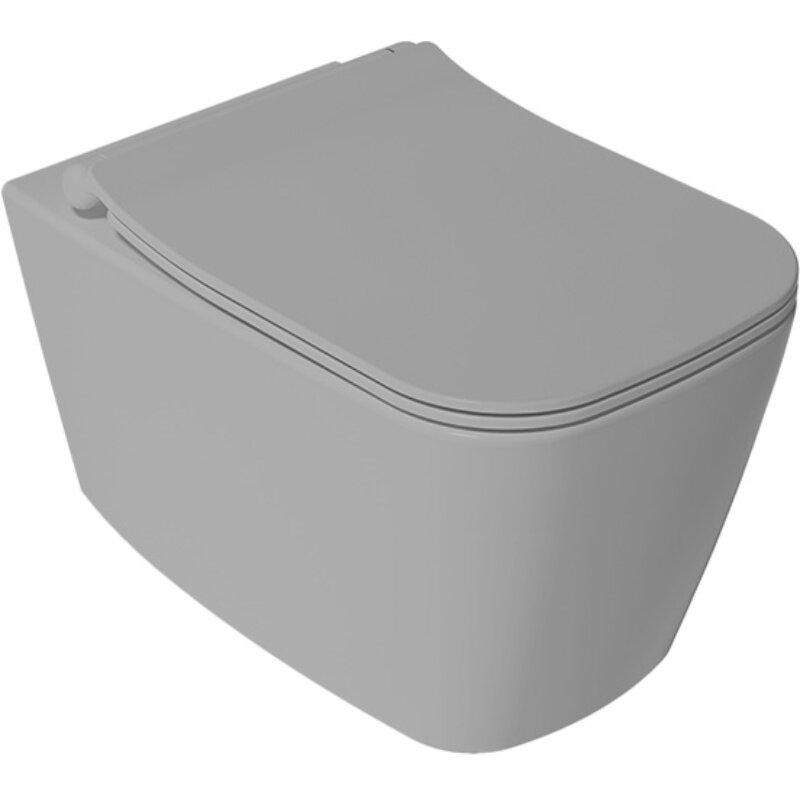 Изображение товара Подвесной унитаз Isvea Vea Cubo 10VA02001SV-2V, безободковый, цвет серый камень матовый