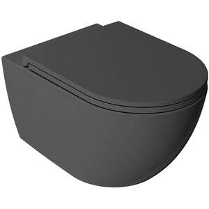 Изображение товара Подвесной унитаз Isvea Vea Rondo, безободковый, цвет антрацит матовый, 10VA02002-2C