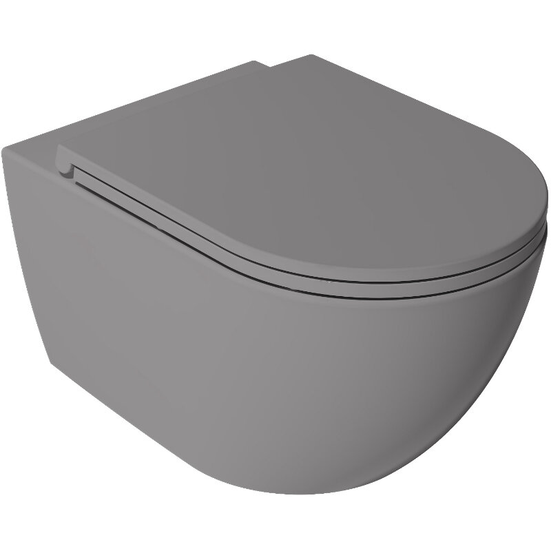 Изображение товара Подвесной унитаз Isvea Vea Rondo безободковый серый камень матовый