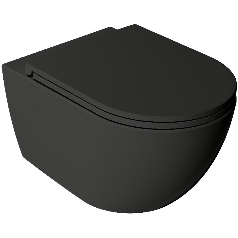 Изображение товара Подвесной унитаз Isvea Vea Rondo 10VA02002SV-2N черный матовый безободковый