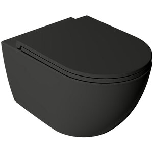 Изображение товара Подвесной унитаз Isvea Vea Rondo, безободковый, цвет черный матовый, 10VA02002-2N