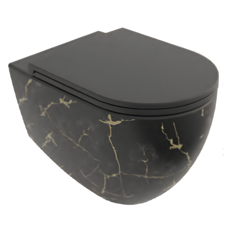 Изображение товара Подвесной унитаз Isvea Infinity 10NF02001-2N-MRM, безободковый, цвет черный матовый