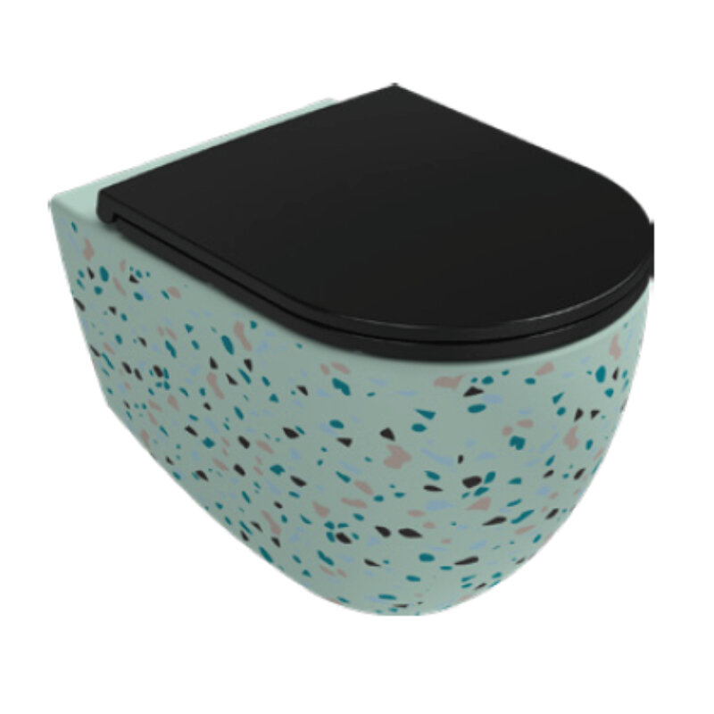 Изображение товара Подвесной унитаз Isvea Infinity 10NF02001SV-2T-TRZ безободковый матовый мятно-зеленый