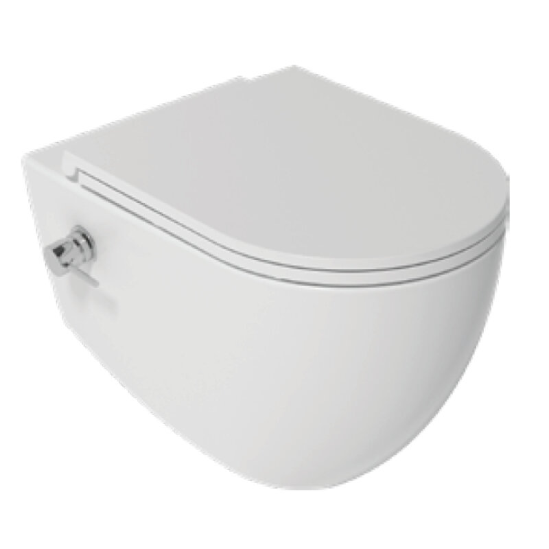 Изображение товара Подвесной унитаз Isvea Infinity 10NFS1005I-2L безободковый с функцией биде белый матовый