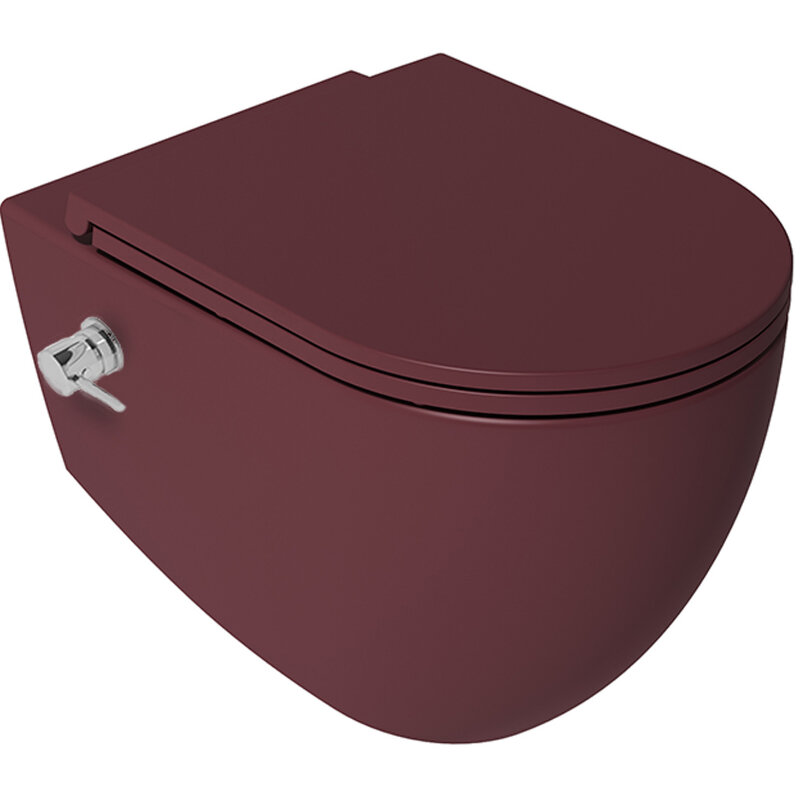 Изображение товара Подвесной унитаз Isvea Infinity 10NFS1005I-2R бордовый матовый с биде