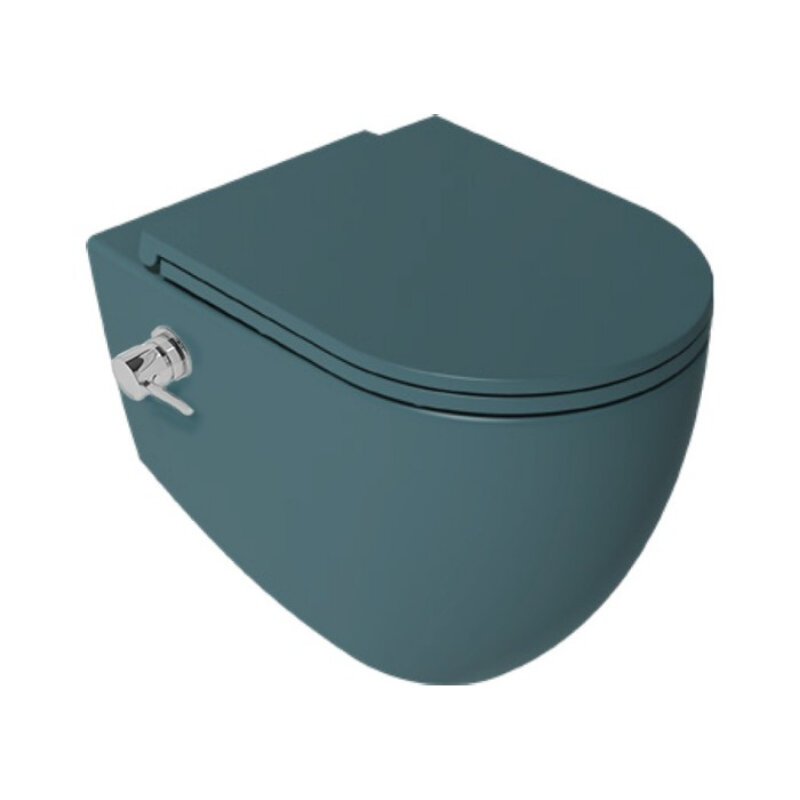 Изображение товара Подвесной унитаз Isvea Infinity 10NFS1005I-2P безободковый с биде изумрудный матовый