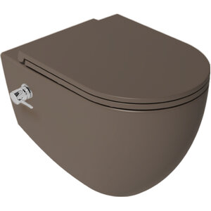 Изображение товара Подвесной унитаз Isvea Infinity 10NFS1005I-2H, безободковый, с биде, цвет коричневый матовый