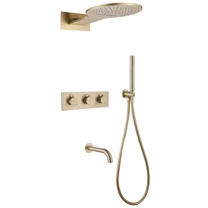 Изображение товара Душевая система Abber Wasser Kreis AF8150G термостатическая, матовое золото, 3 режима