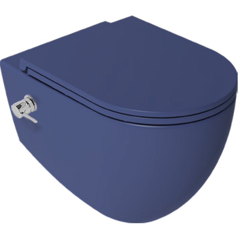 Изображение товара Подвесной унитаз Isvea Infinity 10NFS1005I-2Z безободковый с биде, синий матовый