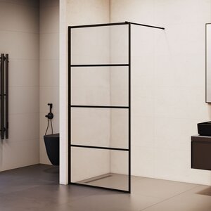 Изображение товара Душевая стенка RGW Walk In WA-019B, 351001970-84, со свободным входом, 70 см, стекло прозрачное с рисунком, профиль черный