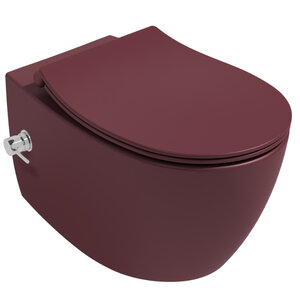 Изображение товара Подвесной унитаз Isvea Sentimenti Neo 10ARS1015I-2R, безободковый, с функцией биде, цвет бордовый матовый