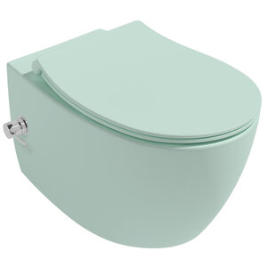 Изображение товара Подвесной унитаз Isvea Sentimenti Neo 10ARS1015I-2T, безободковый, с функцией биде, цвет мятно-зеленый матовый