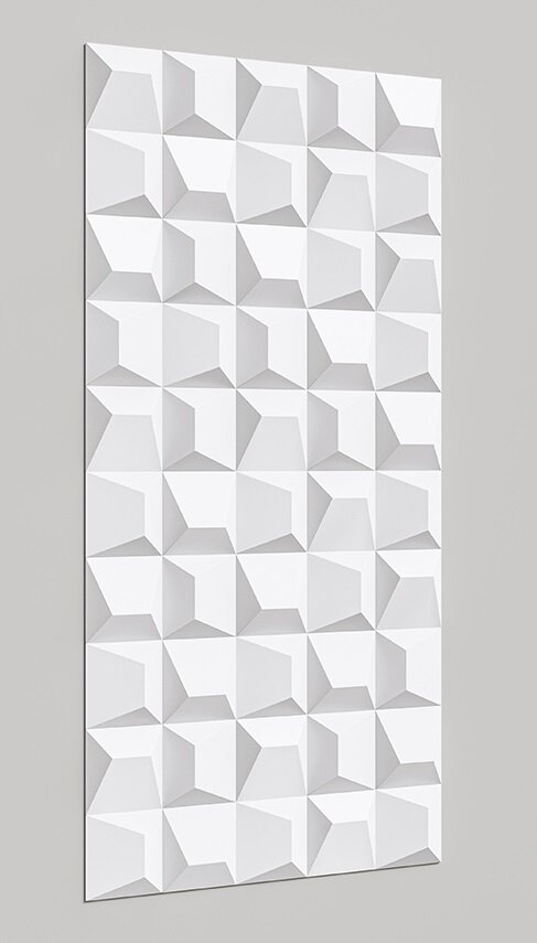 Изображение товара Декоративная панель Alpine Walls Geometrium ECOGR0202W, белая, влагостойкая, 65х120 см