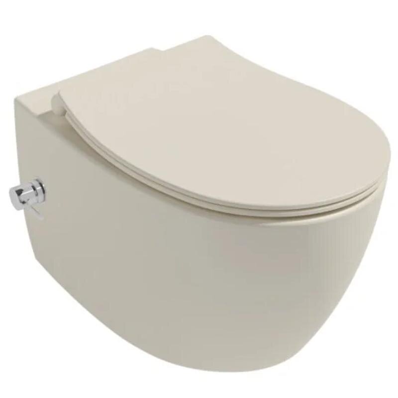 Изображение товара Подвесной унитаз Isvea Sentimenti Neo с функцией биде, безободковый, цвет слоновая кость матовый