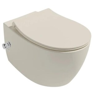 Изображение товара Подвесной унитаз Isvea Sentimenti Neo 10ARS1015I-2K, безободковый, с функцией биде, цвет слоновая кость матовый