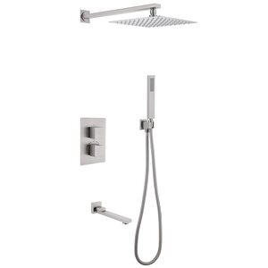 Изображение товара Душевая система Abber Daheim AF8250SP с термостатом и PVD покрытием сатин