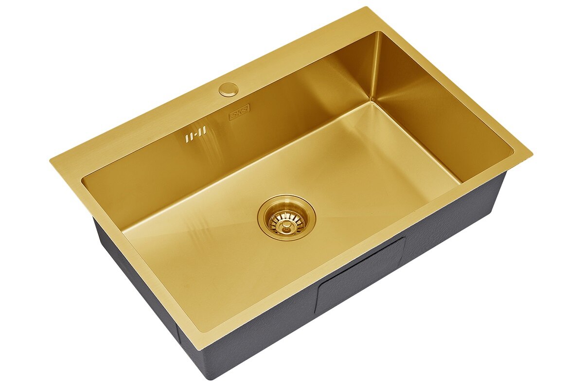 Изображение товара Кухонная мойка S.K.Sanitary SKS 7551 Bronze, 75 см, нержавеющая сталь, PVD Nano бронза