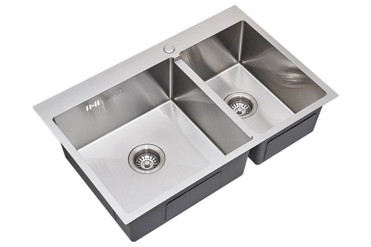 Изображение товара Кухонная мойка S.K.Sanitary SKS 78-2-51-L, 78 см, брашированная нержавеющая сталь