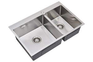 Изображение товара Кухонная мойка из нержавеющей стали SKS 78-2-51-L, 78 см, брашированная