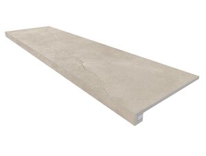 Изображение товара Ступень, керамогранит Ametis Magmas MM00 69372, 33 x 120 см без насечек+Подступенок 14.5 x 120 см, ivory