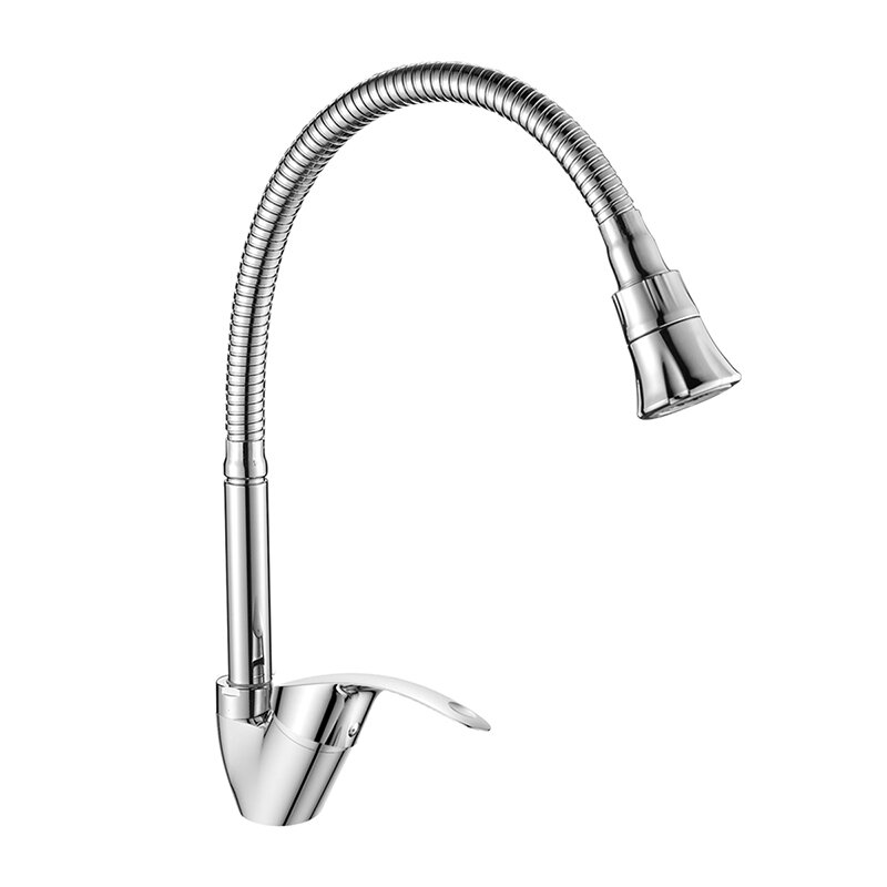 Изображение товара Смеситель Decoroom DR71022, для кухни с гибким изливом, хром Изображение товара Смеситель Decoroom DR71022, для кухни с гибким изливом, хром