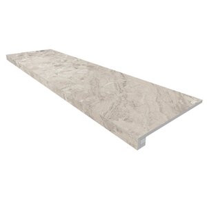 Изображение товара Ступень, керамогранит Ametis Oceanmist OM01 69390, 33 x 120 см без насечек+Подступенок 14.5 x 120 см, light grey