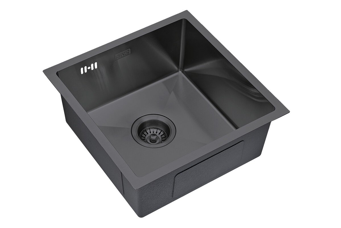 Изображение товара Кухонная мойка S.K.Sanitary SKS 4444 Grafit, 44 см, нержавеющая сталь, PVD Nano графит