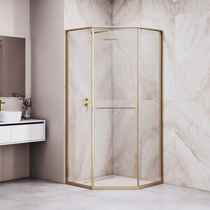 Изображение товара Душевой уголок RGW Stilvoll SV-82Gb, 33328299-16R/33328299-16L, 90 х 90 см, правый/левый, стекло прозрачное, профиль золото
