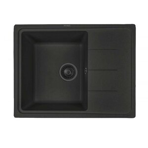 Изображение товара Мойка кухонная Zorg Granit GR 615 BLACK GRAFIT, 61.5 см, искусственный камень, черная