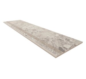 Изображение товара Ступень, керамогранит Ametis Oceanmist OM01 69393, 30х120 см, light grey