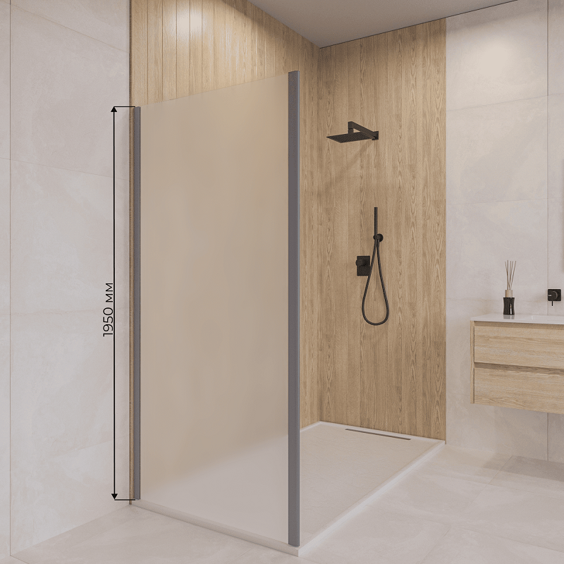 Изображение товара Боковая панель RGW Z-050-2Gr, 352205207-210, 70 х 195 см, стекло матовое, профиль серый