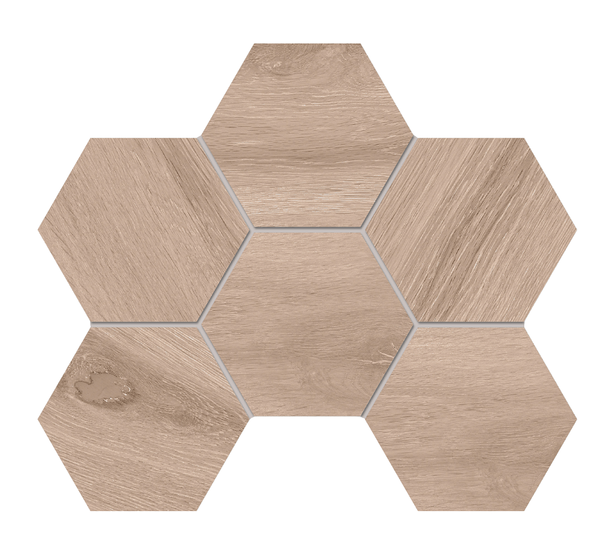 Изображение товара Мозаика керамогранит Ametis Selection SI01 HEXAGON под дерево 25x28.5 см