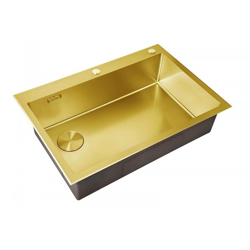 Изображение товара Кухонная мойка Zorg LUX 7551-L BRONZE, 75 см, нержавеющая сталь, PVD, выпуск слева, бронза