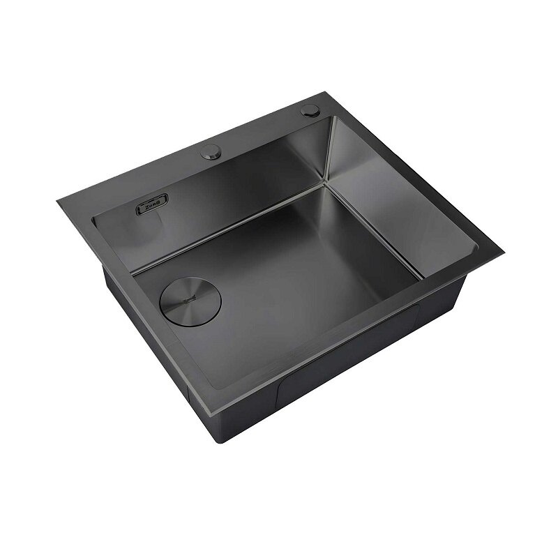 Изображение товара Кухонная мойка Zorg LUX 5951-L GRAFIT, 59 см, нержавеющая сталь, PVD, выпуск слева, графит