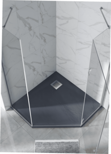 Изображение товара Душевой поддон RGW Stone Tray-G, 14155099-02-11, 90 x 90 см, трапеция, из искусственного камня, серый