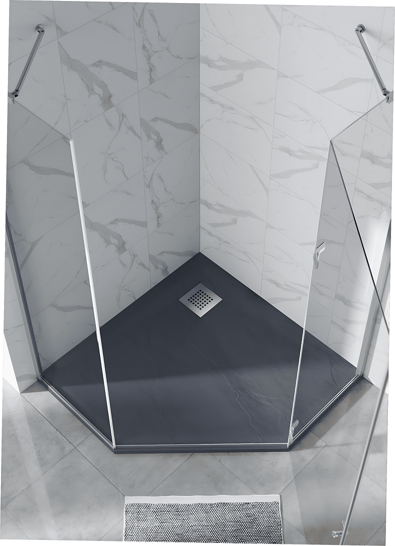 Изображение товара Душевой поддон RGW Stone Tray-G, 14155099-02-11, 90 x 90 см, трапеция, из искусственного камня, серый Изображение товара Душевой поддон RGW Stone Tray-G, 14155099-02-11, 90 x 90 см, трапеция, из искусственного камня, серый