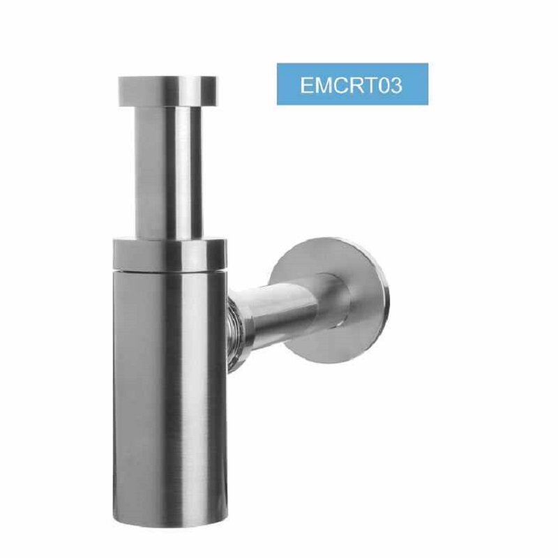 Изображение товара Сифон для раковины PlastBrno EMCRT03 из хромированной латуни оружейный металл