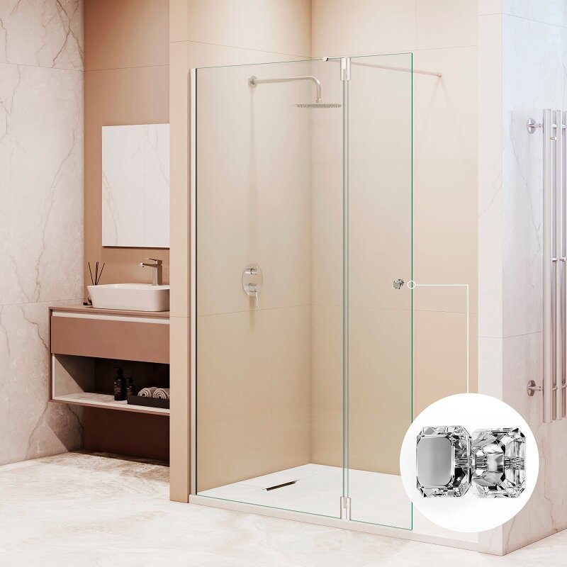 Изображение товара Душевая стенка RGW Walk In WA-054 (WA-010 + Z-072), 351005493-11, 90 см, стекло прозрачное, профиль хром