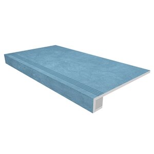 Изображение товара Ступень, керамогранит Ametis Spectrum SR03 39139, 33 x 120 см с насечками+Подступенок 14.5 x 120 см, sky blue