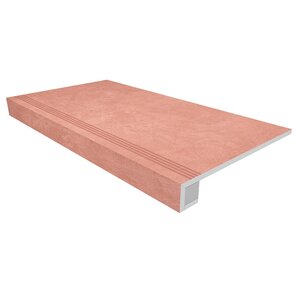 Изображение товара Ступень, керамогранит Ametis Spectrum SR05 39141, 33х120 см с насечками+Подступенок 14.5х120 см, salmon
