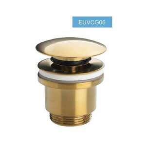 Изображение товара Донный клапан для раковины PlastBrno EUVCG06 латунь золото матовое системы Clik-Clak