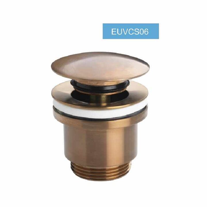 Изображение товара Донный клапан для раковины PlastBrno EUVCS06 без перелива с системой Clik-Clak розовое золото