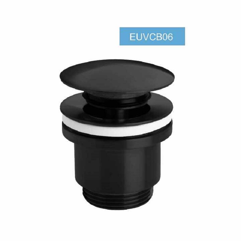 Изображение товара Донный клапан для раковины PlastBrno EUVCB06 с системой Clik-Clak черный латунь